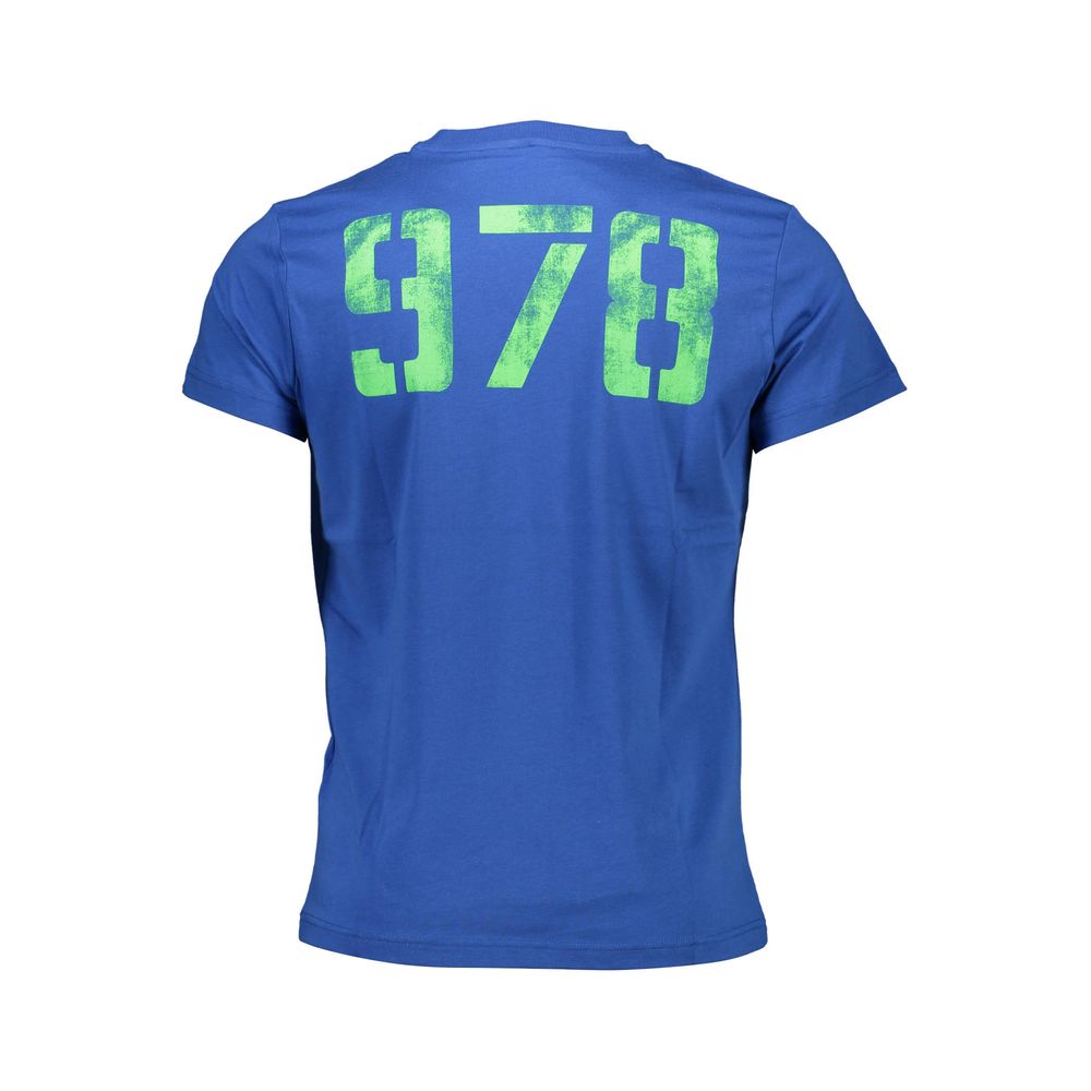 Camiseta azul de algodón para hombre