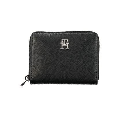 Elegante cartera negra de polietileno