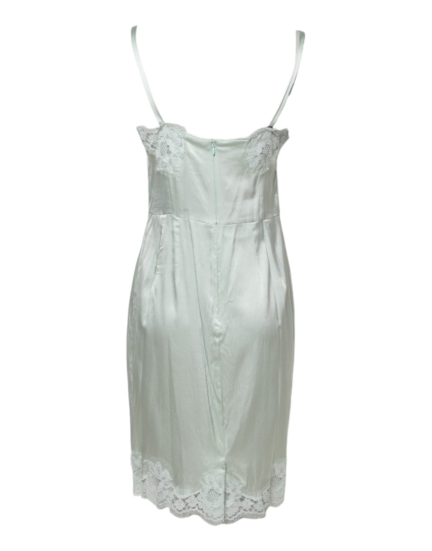White Lace Full Slip Silk Sleepwear Dress