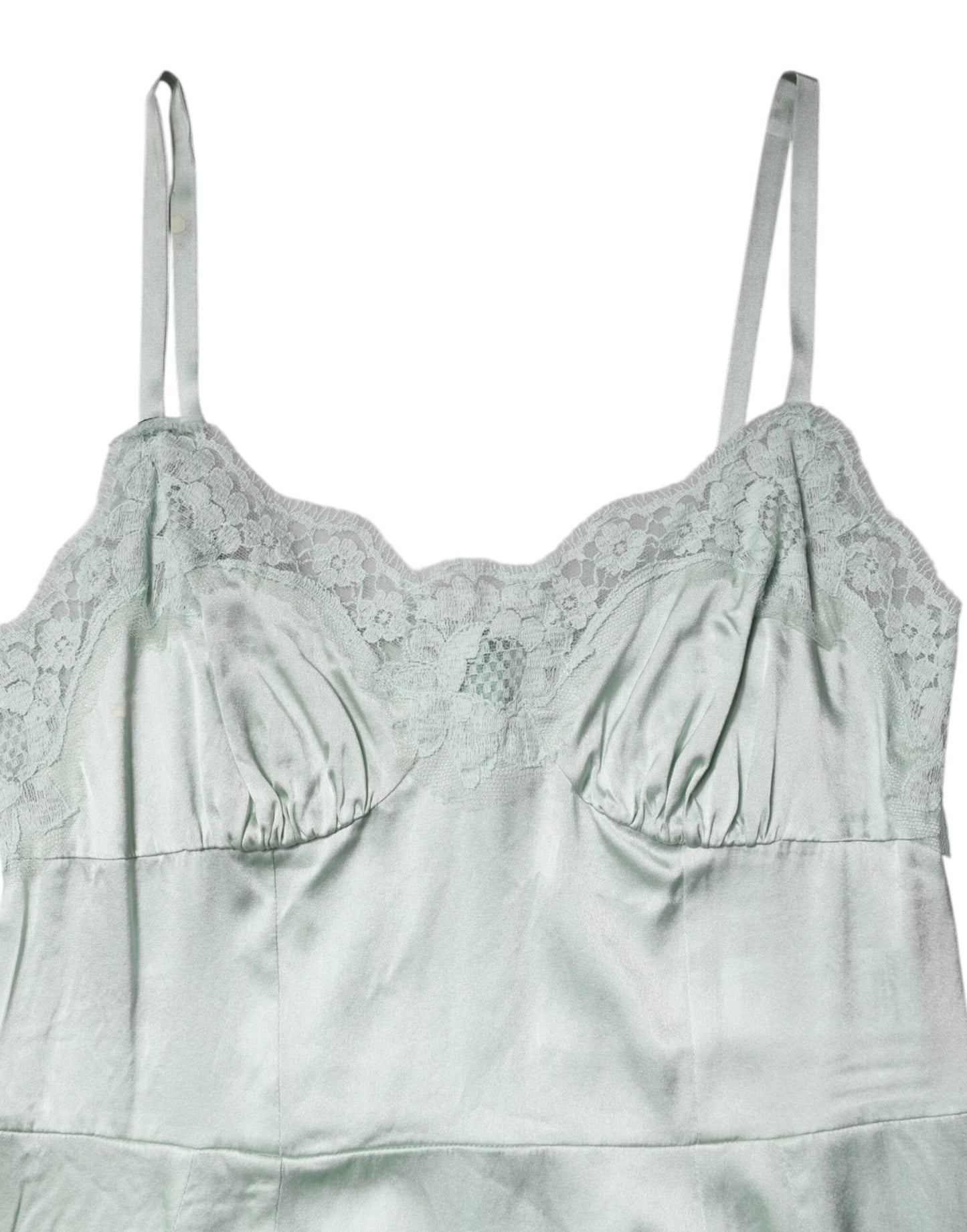 White Lace Full Slip Silk Sleepwear Dress