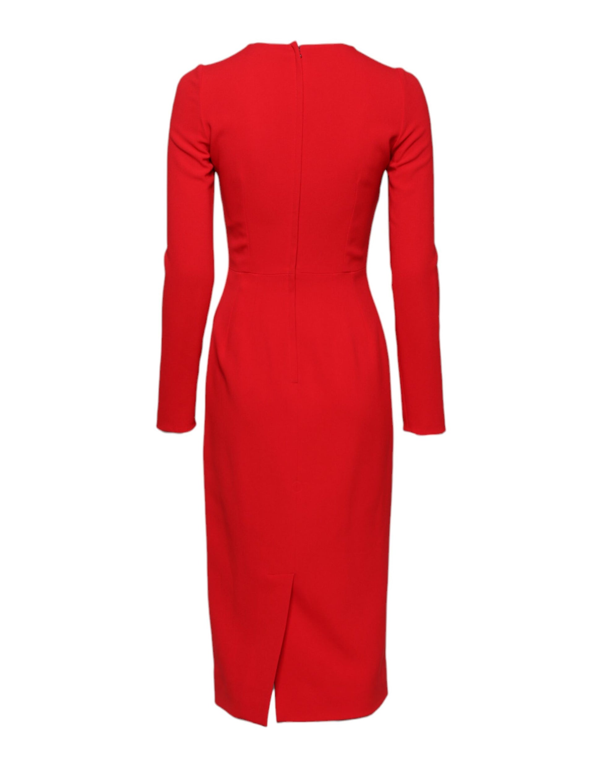 Red Sacred Heart Long Sleeves Sheath Dress