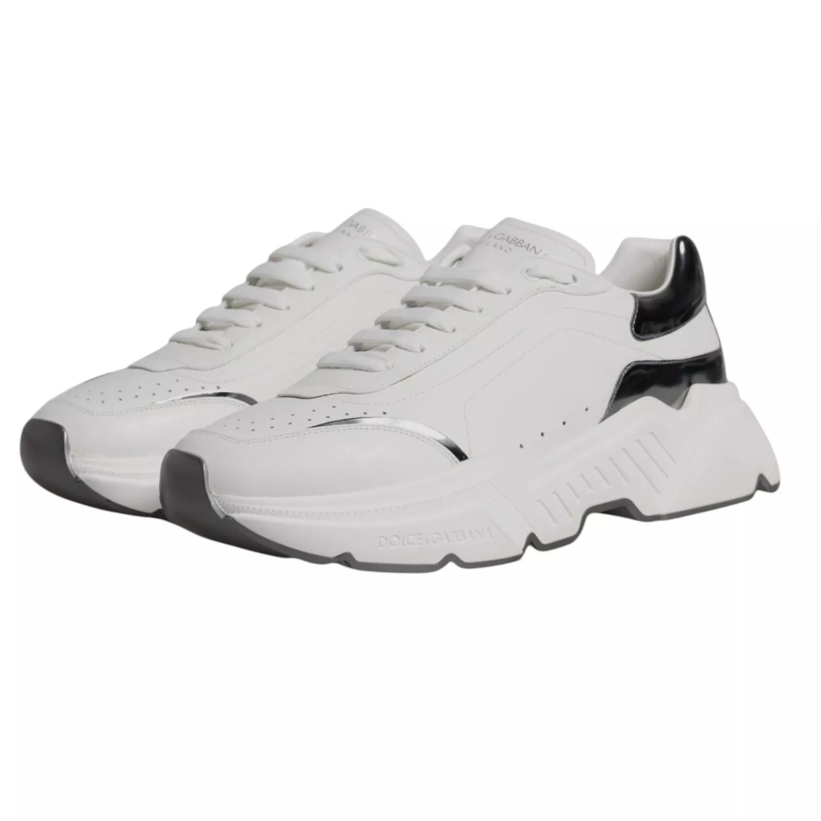 Blanco Plata DAYMASTER Cuero Zapatillas Zapatos
