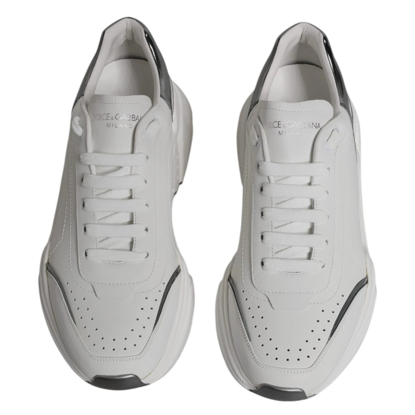 Blanco Plata DAYMASTER Cuero Zapatillas Zapatos