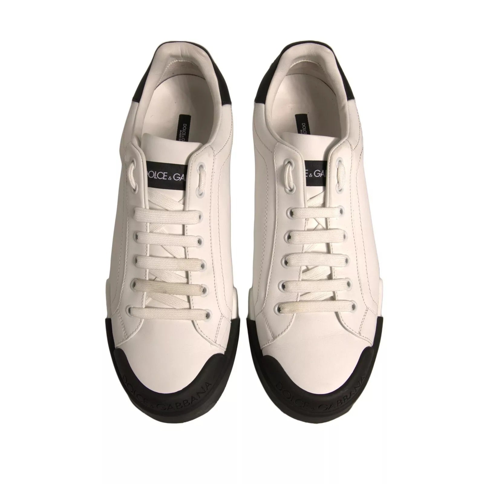 Zapatillas de piel blanca Logo Portofino