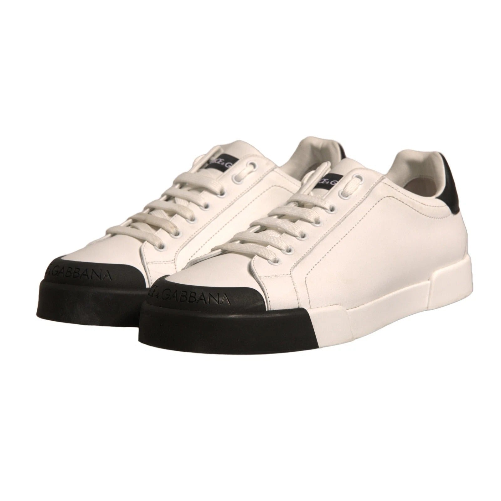 Zapatillas de piel blanca Logo Portofino
