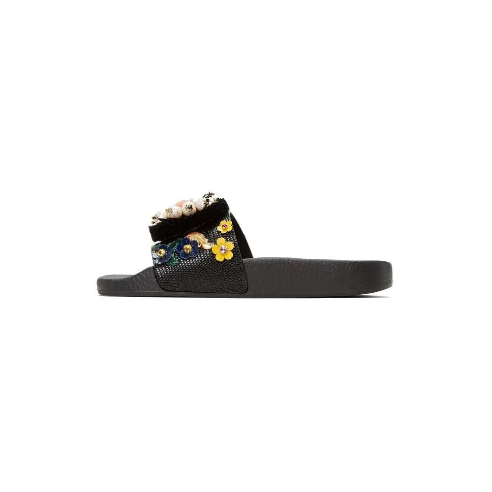 Black Cotton Sandal