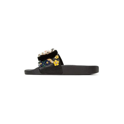 Black Cotton Sandal