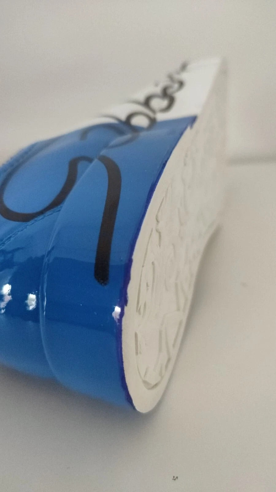 White Blue Leather Logo Low Top Sneakers Shoes