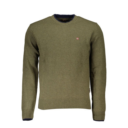 Suéter de tela verde para hombre