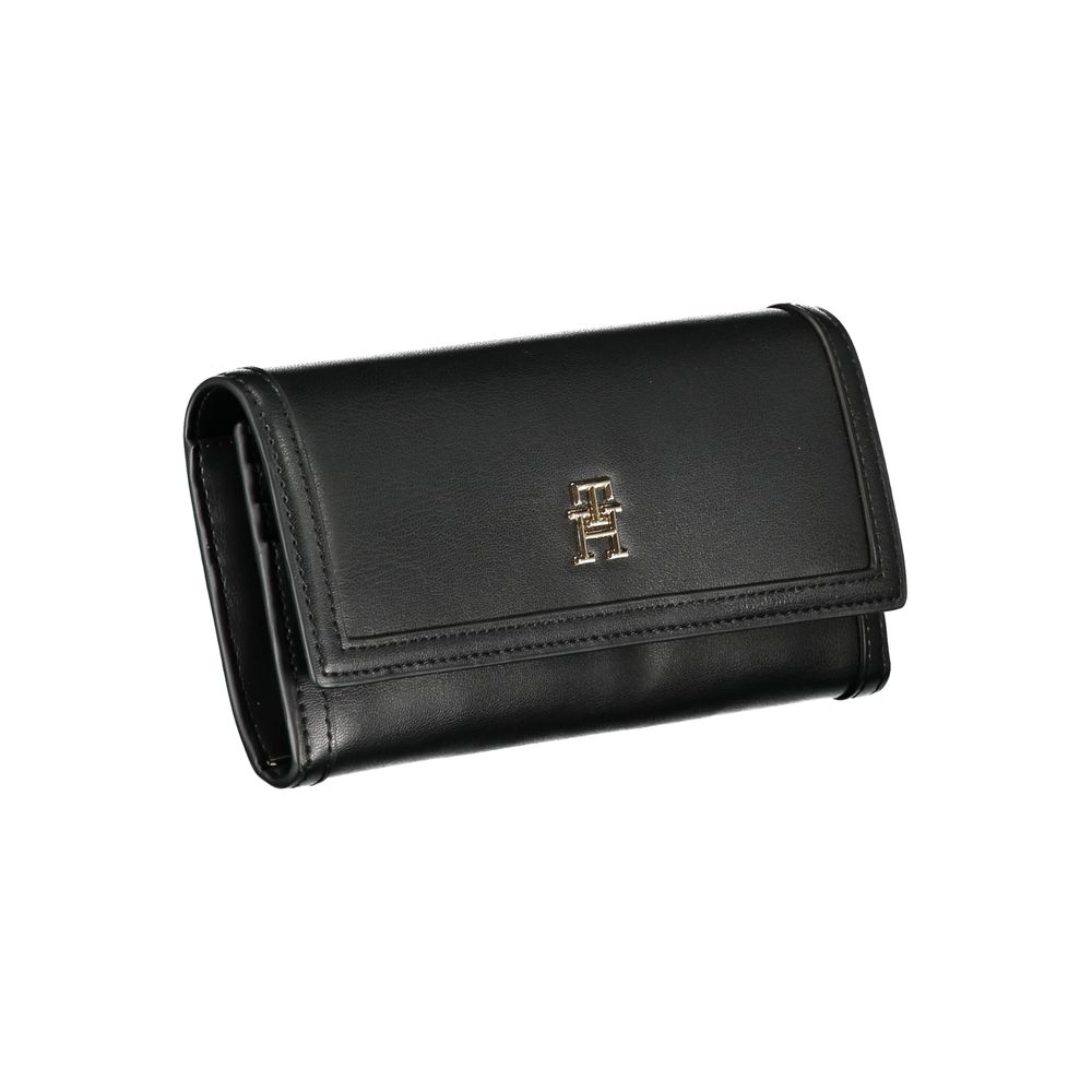 Elegante Cartera Negra de Doble Compartimento