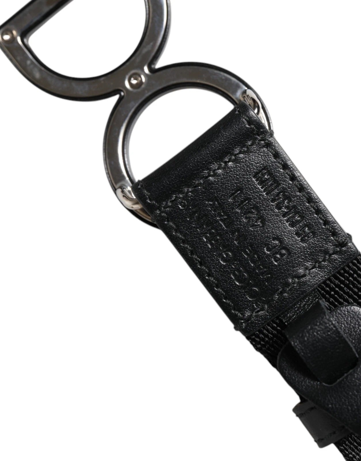 Black White Print Metal DG Logo Buckle Belt