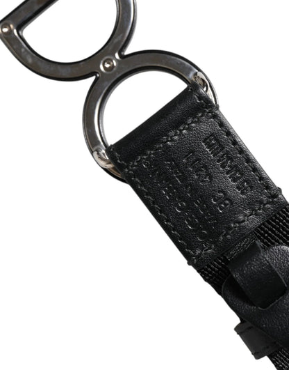 Black White Print Metal DG Logo Buckle Belt