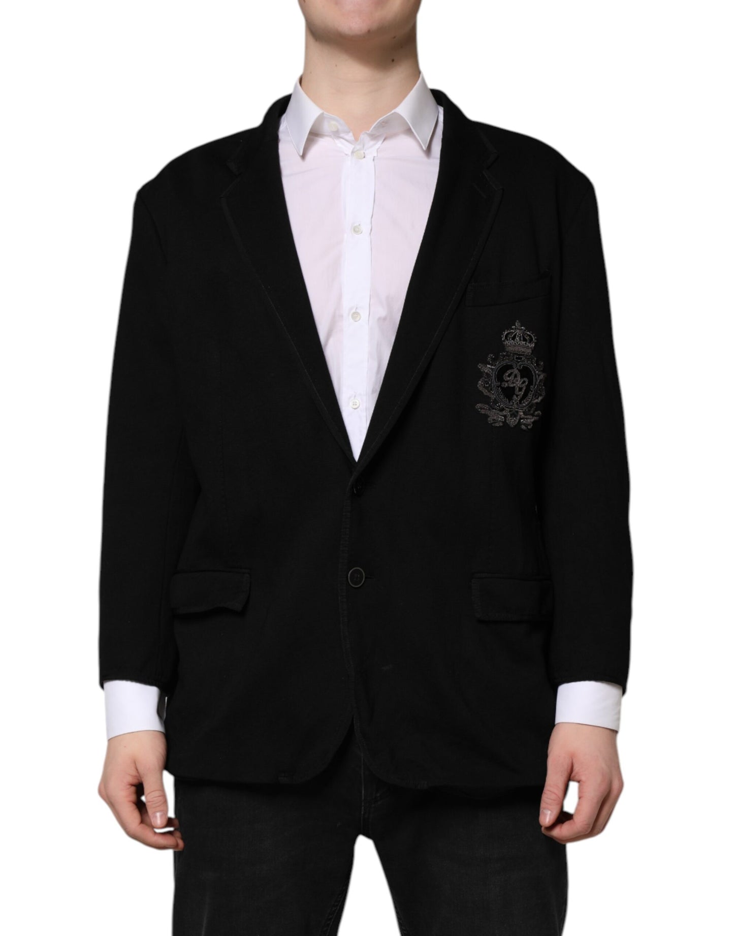 Black Viscose DG Crown Blazer Coat Jacket