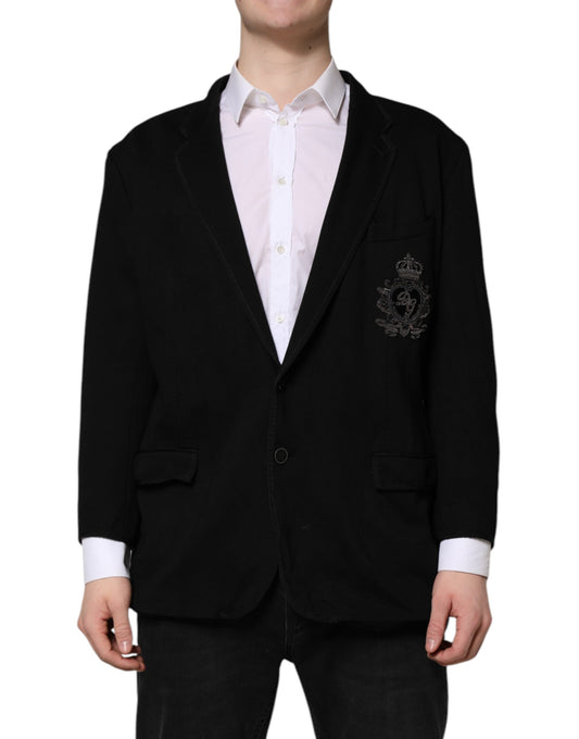 Black Viscose DG Crown Blazer Coat Jacket