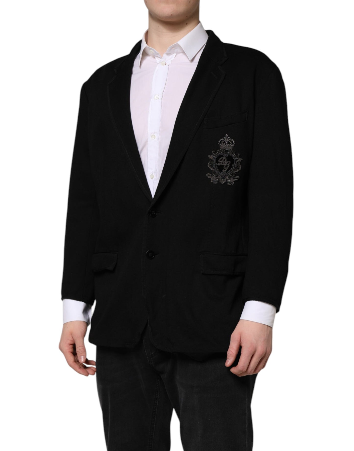 Black Viscose DG Crown Blazer Coat Jacket