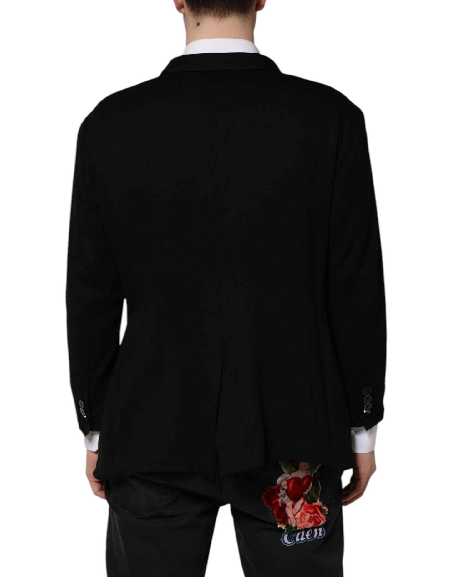 Black Viscose DG Crown Blazer Coat Jacket
