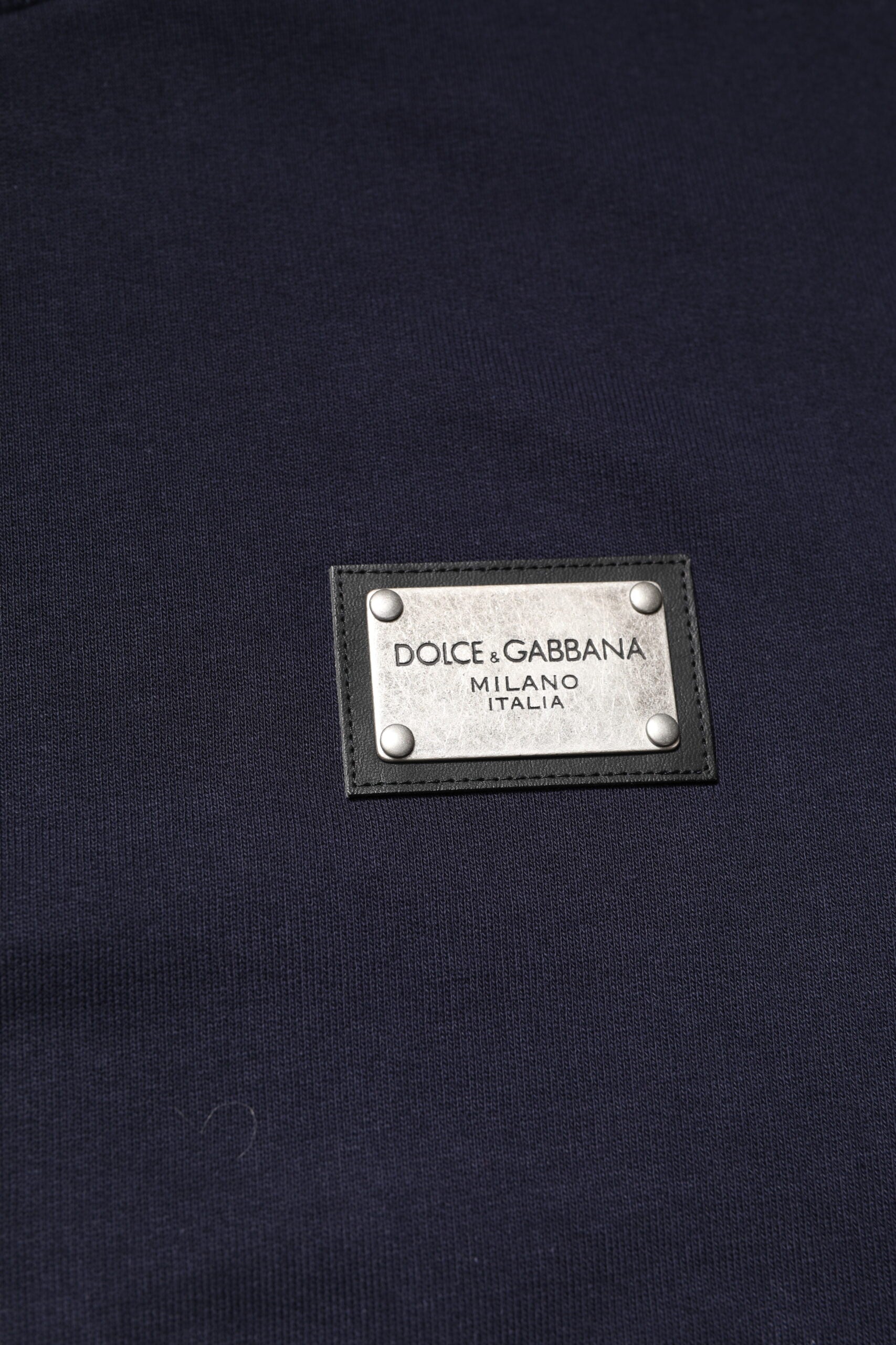 Dark Blue Logo Crew Neck Pullover Sweater