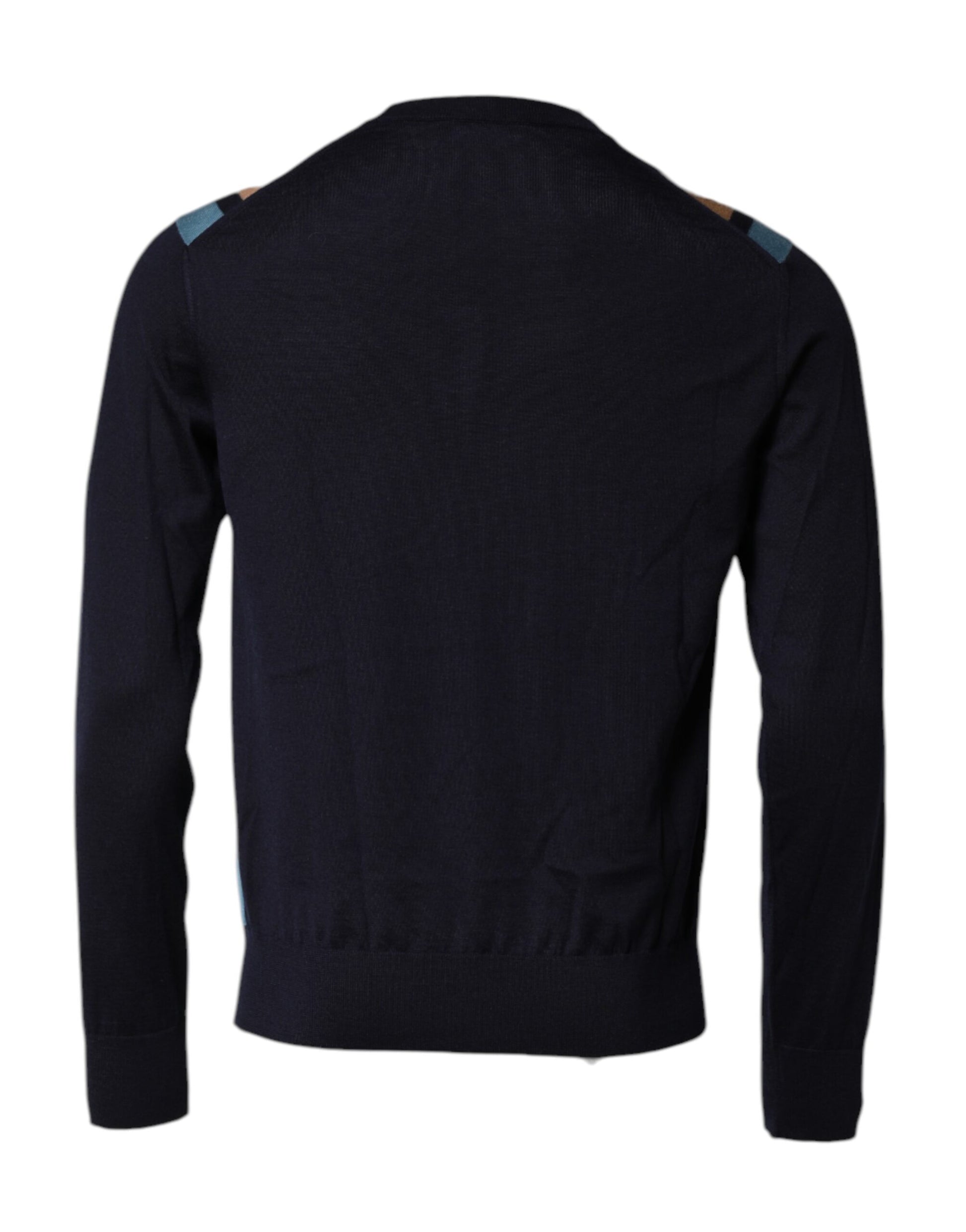 Jersey de rayas multicolor con cuello redondo