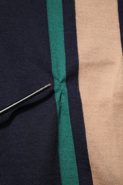 Jersey de rayas multicolor con cuello redondo