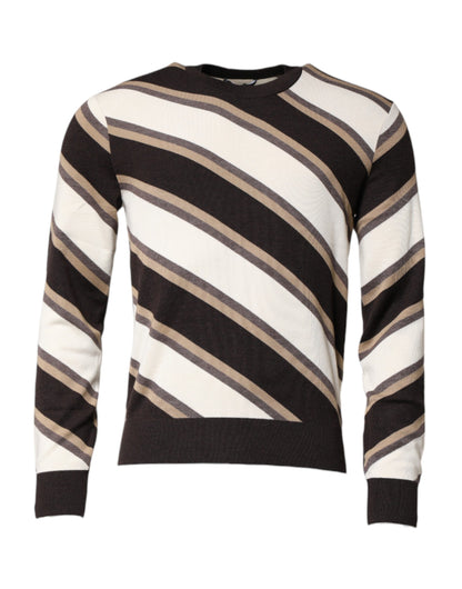Jersey de rayas multicolor con cuello redondo