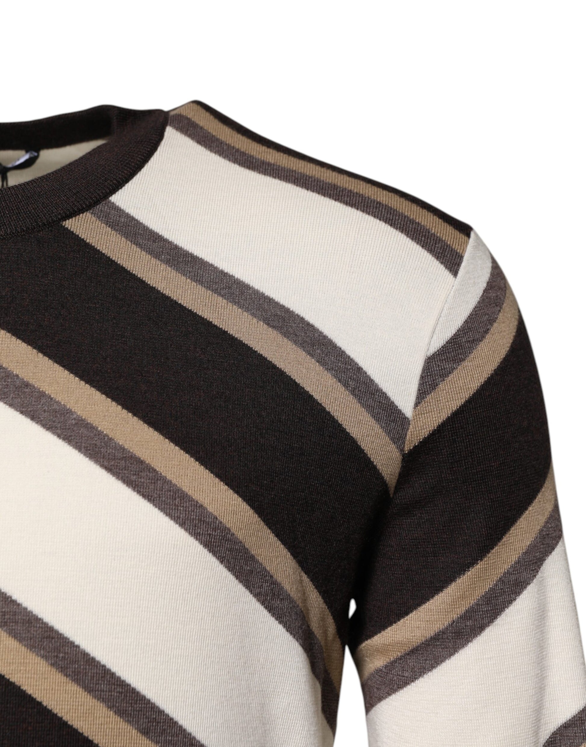 Jersey de rayas multicolor con cuello redondo