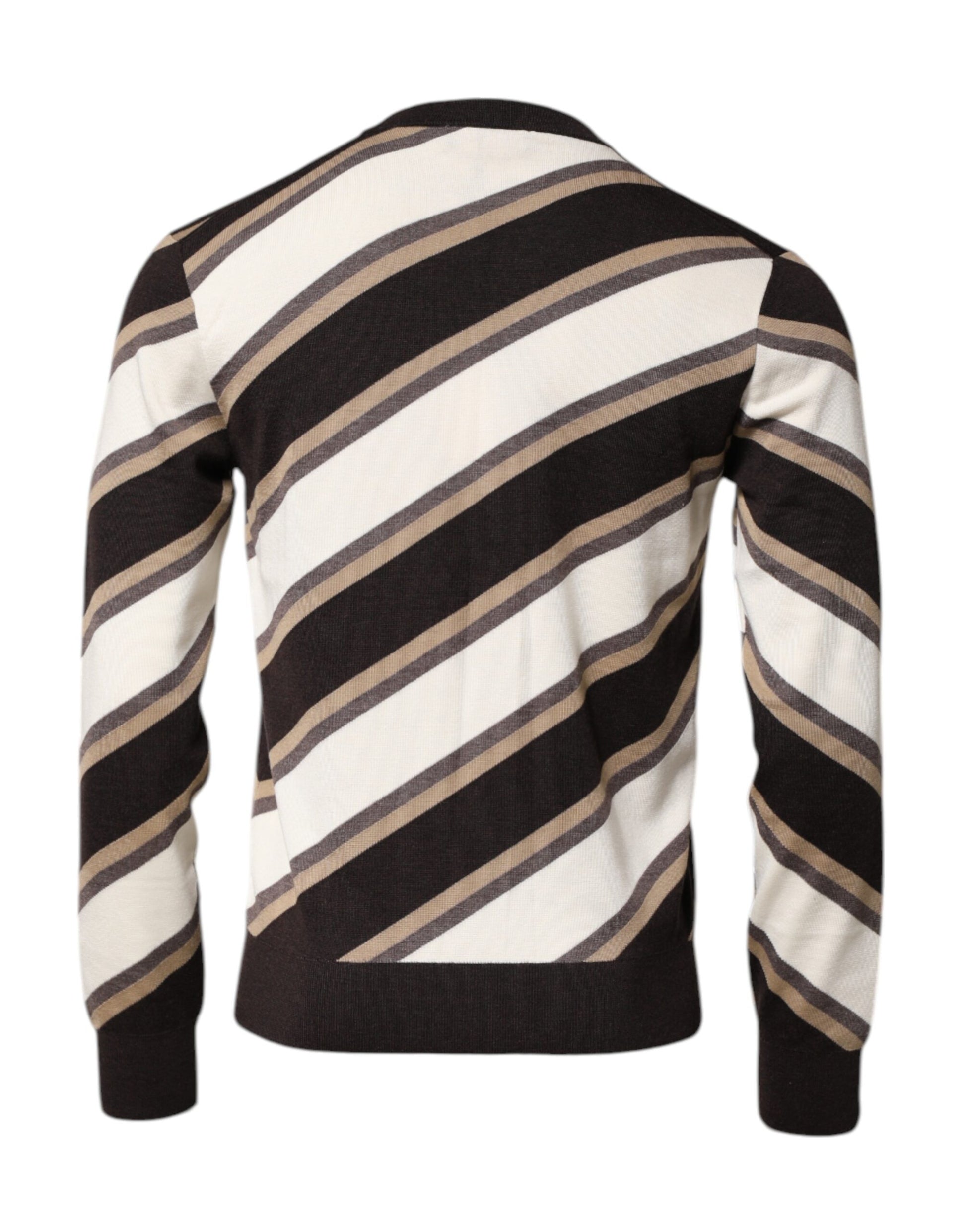 Jersey de rayas multicolor con cuello redondo