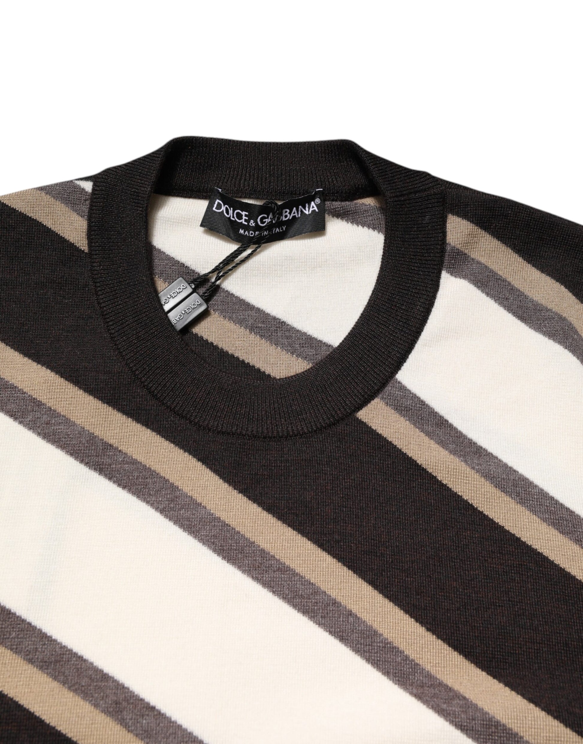 Jersey de rayas multicolor con cuello redondo