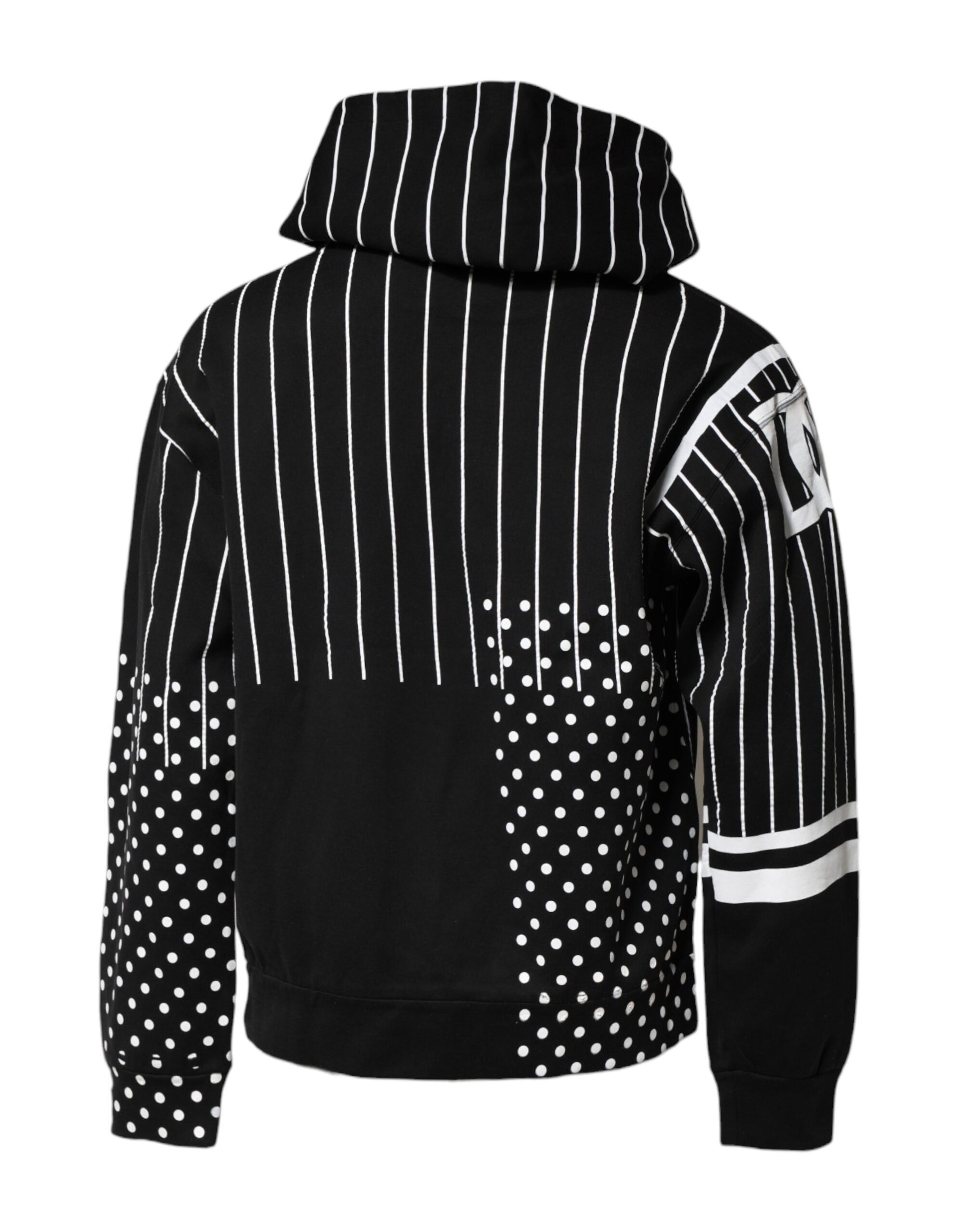 Black White Stripe Hooded Sweatshirt Sweater