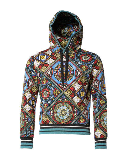 Multicolor Printed Hooded Sweatshirt Sweater