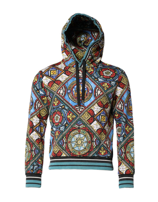Multicolor Printed Hooded Sweatshirt Sweater