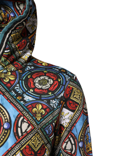 Multicolor Printed Hooded Sweatshirt Sweater