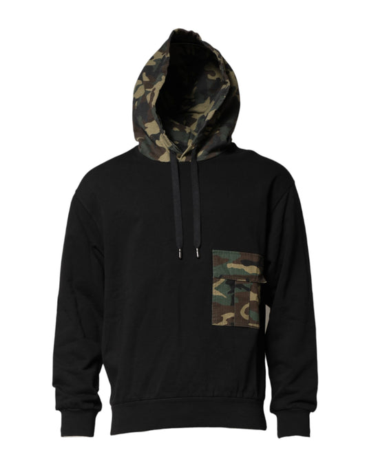 Sudadera con Capucha Camuflaje Negro
