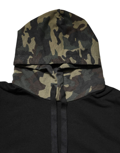 Sudadera con Capucha Camuflaje Negro