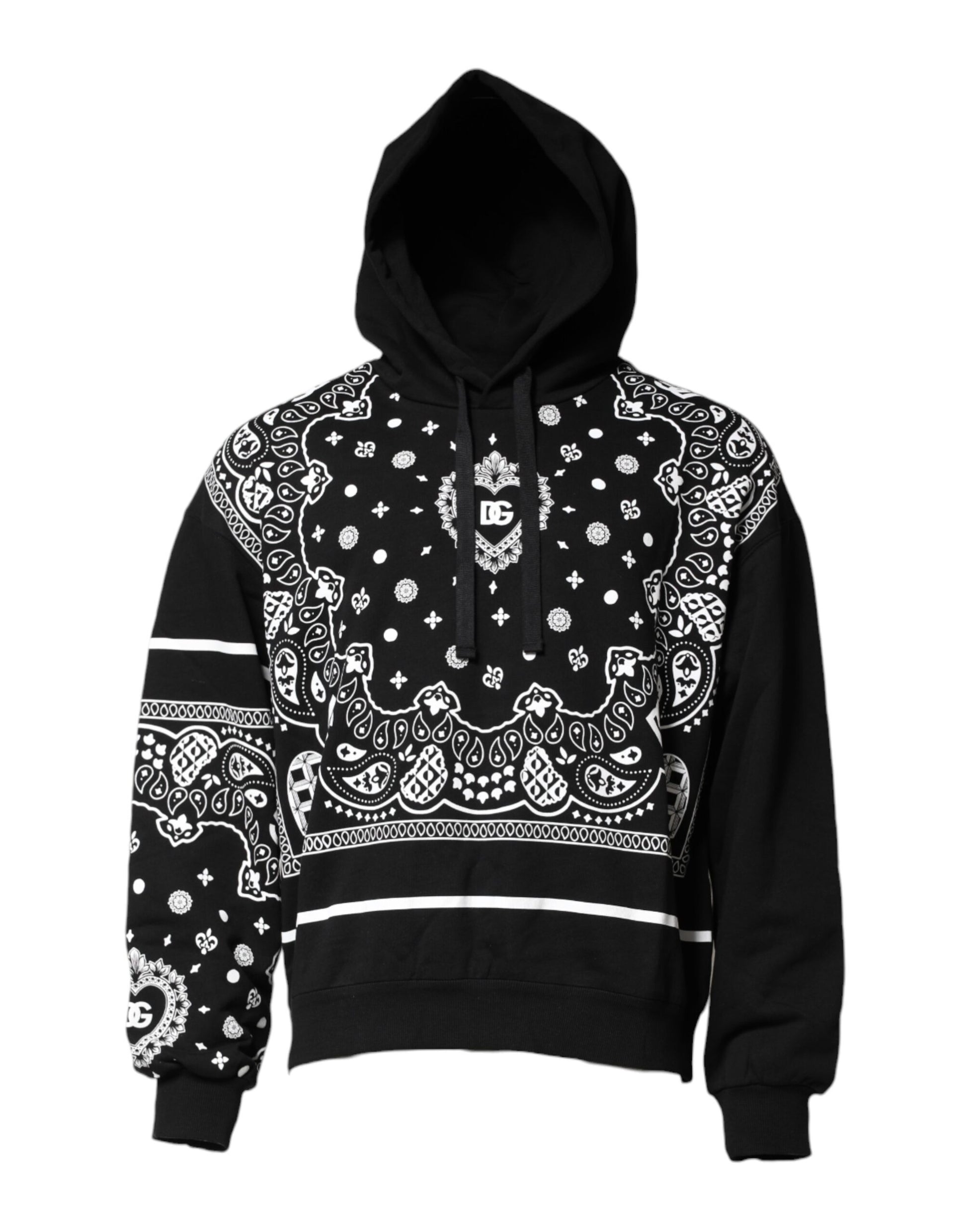 Black Bandana Hooded Sweatshirt Sweater