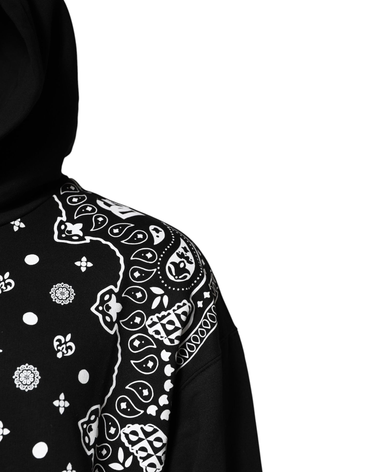 Black Bandana Hooded Sweatshirt Sweater