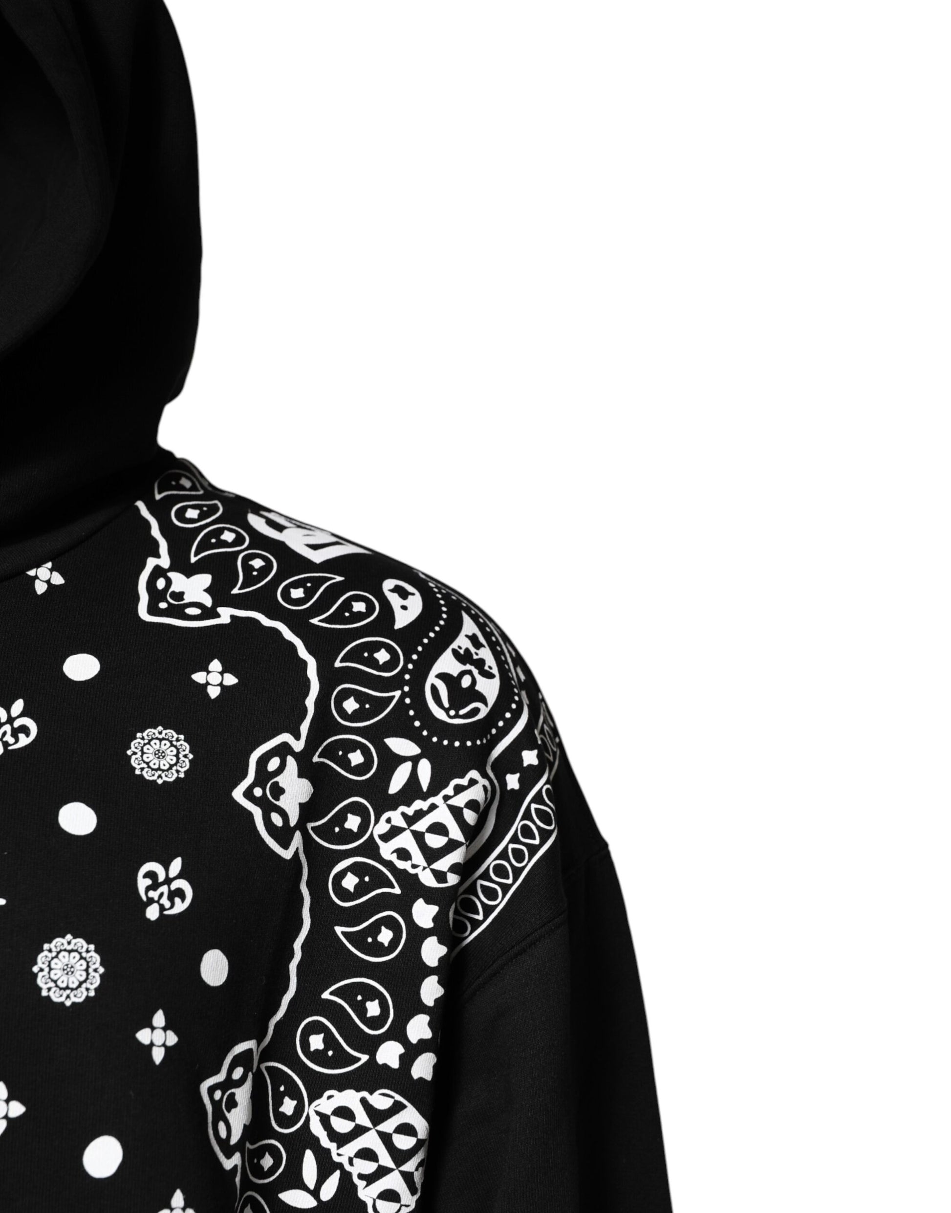 Black Bandana Hooded Sweatshirt Sweater