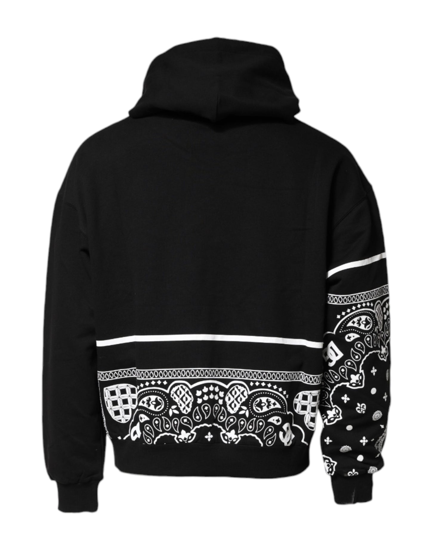 Black Bandana Hooded Sweatshirt Sweater