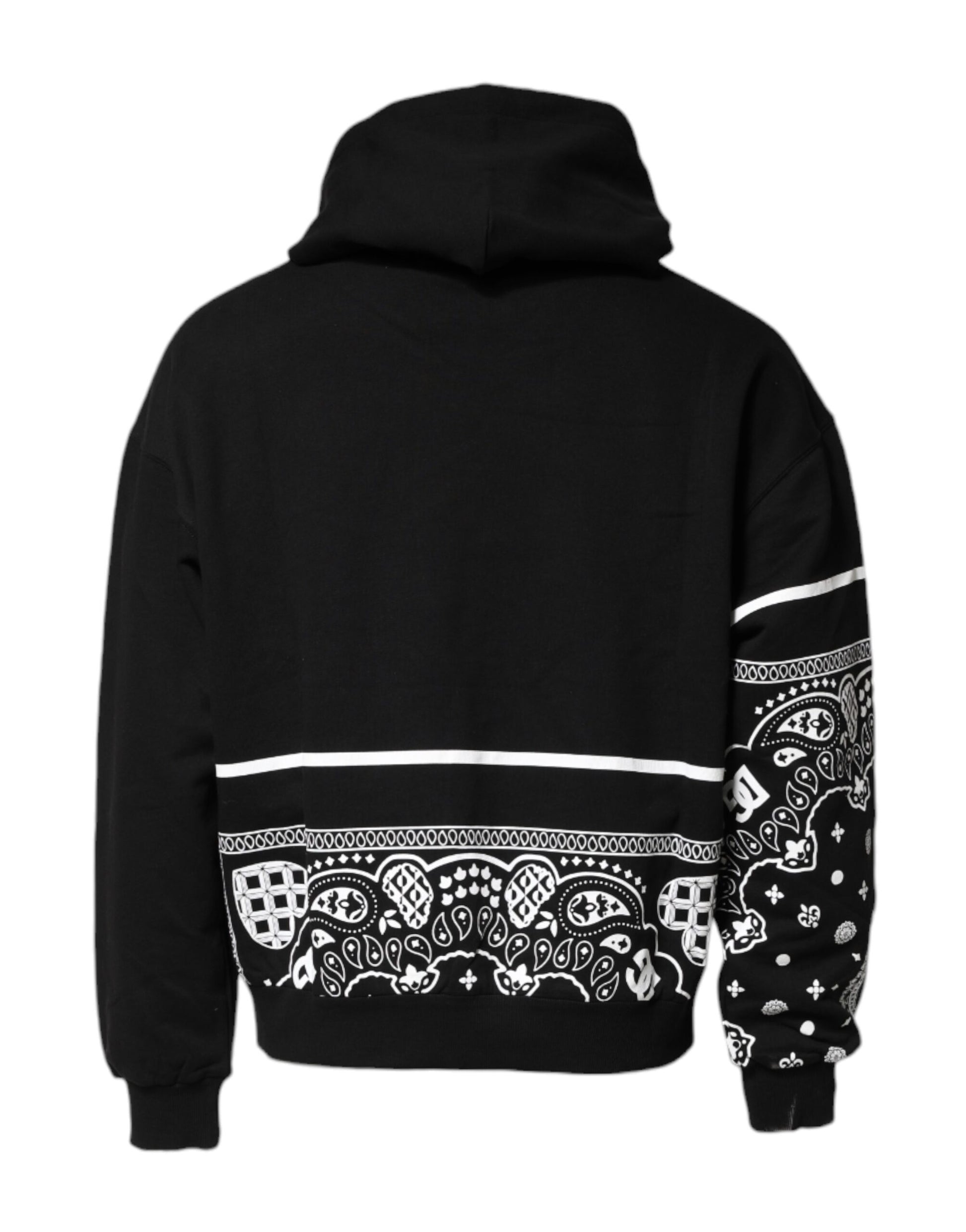Black Bandana Hooded Sweatshirt Sweater
