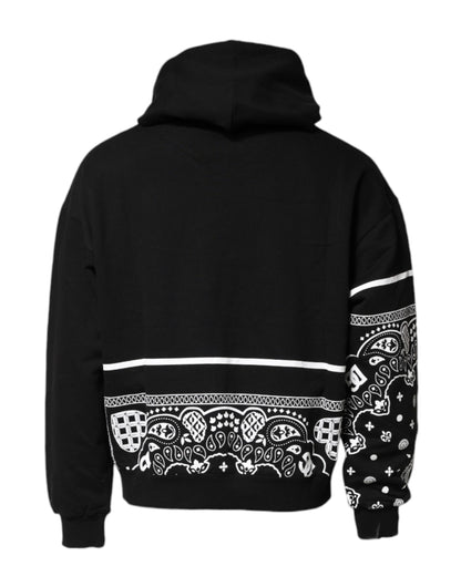 Black Bandana Hooded Sweatshirt Sweater