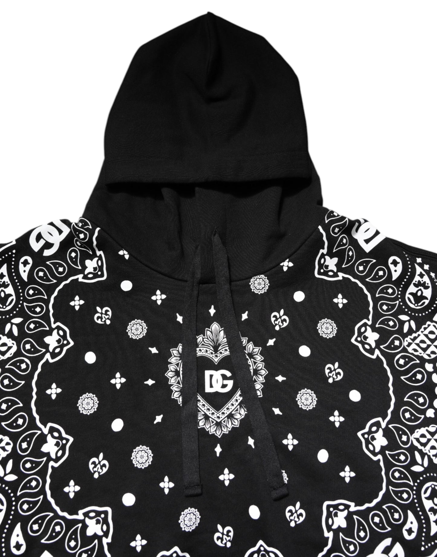 Black Bandana Hooded Sweatshirt Sweater