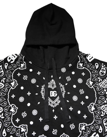 Black Bandana Hooded Sweatshirt Sweater