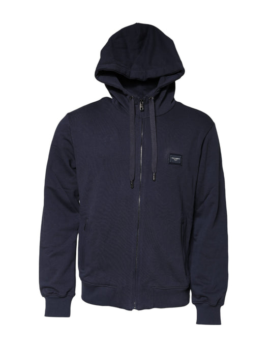 Dark Blue FullZip Hooded Sweatshirt Sweater