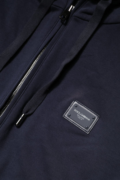 Dark Blue FullZip Hooded Sweatshirt Sweater