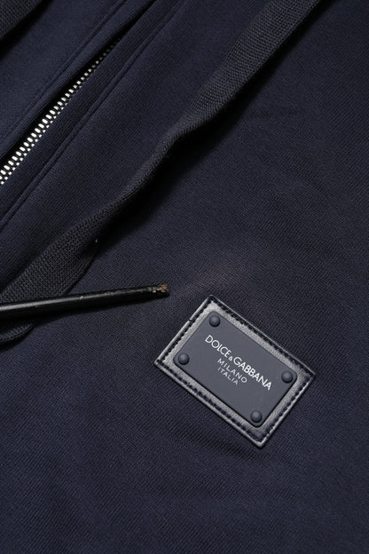 Dark Blue FullZip Hooded Sweatshirt Sweater