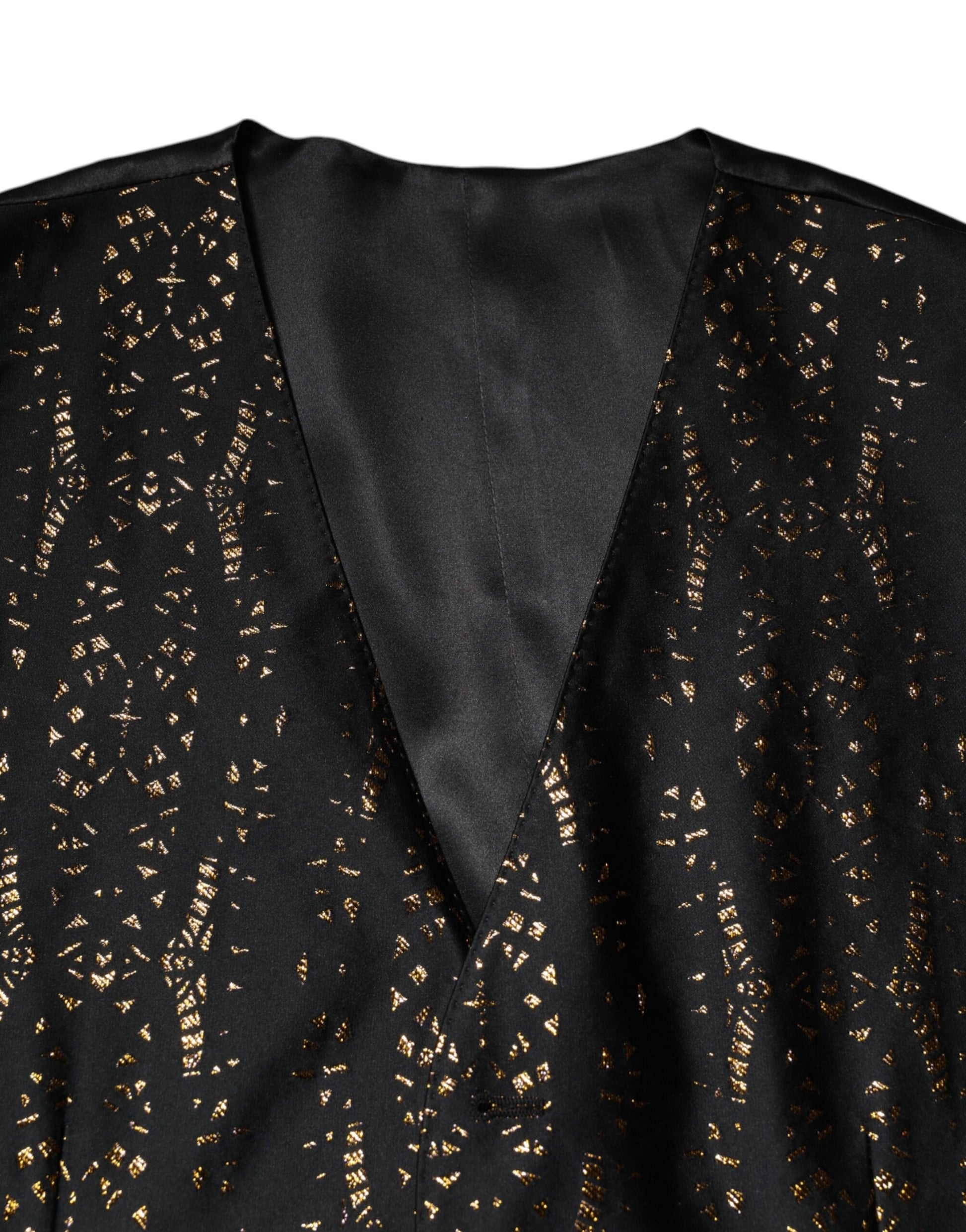 Black Lurex Dress Formal Men Waistcoat Vest