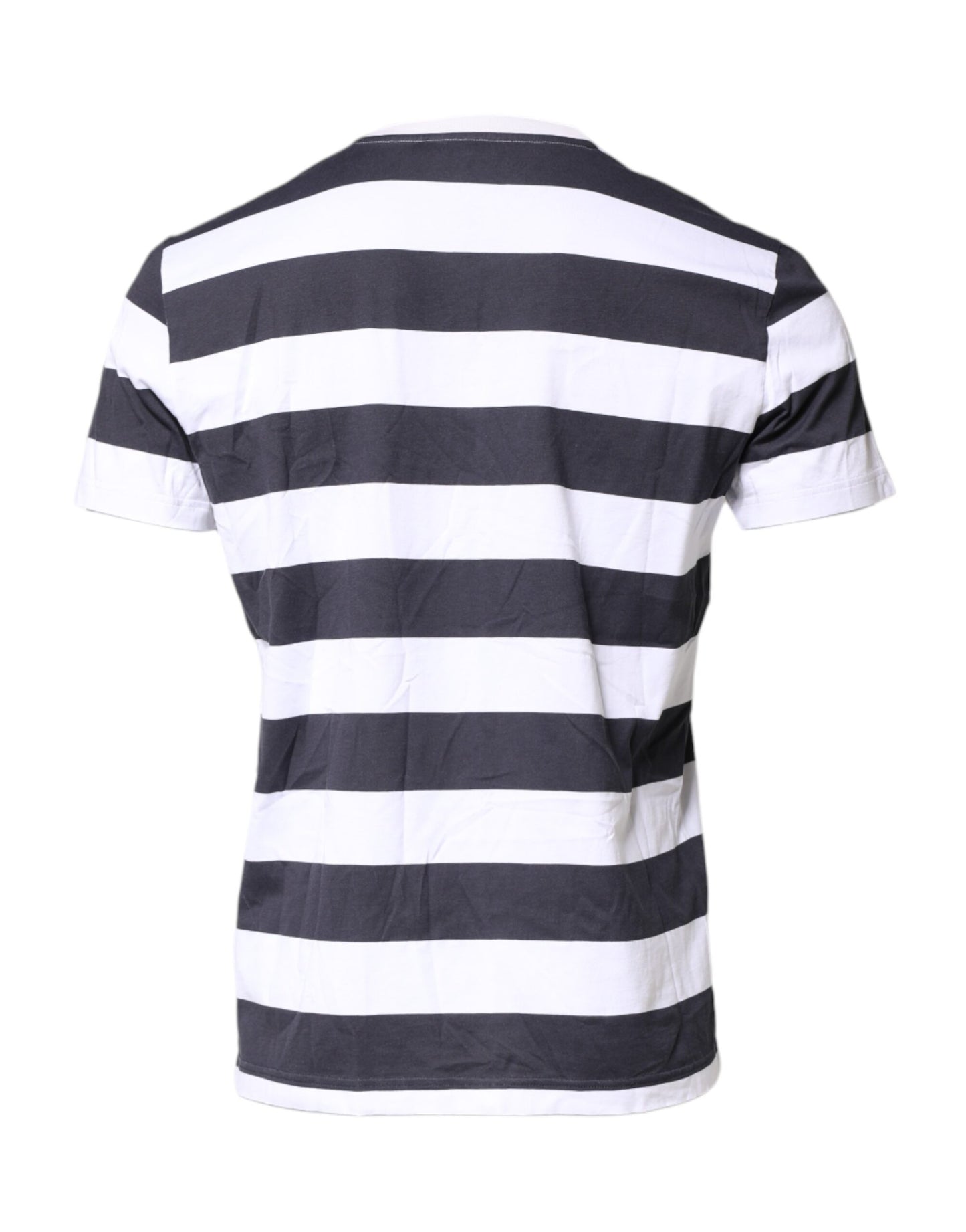 Blue White Striped DG MILANO Crew Neck T-shirt