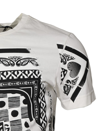 White Cotton Logo Bandana Print T-shirt