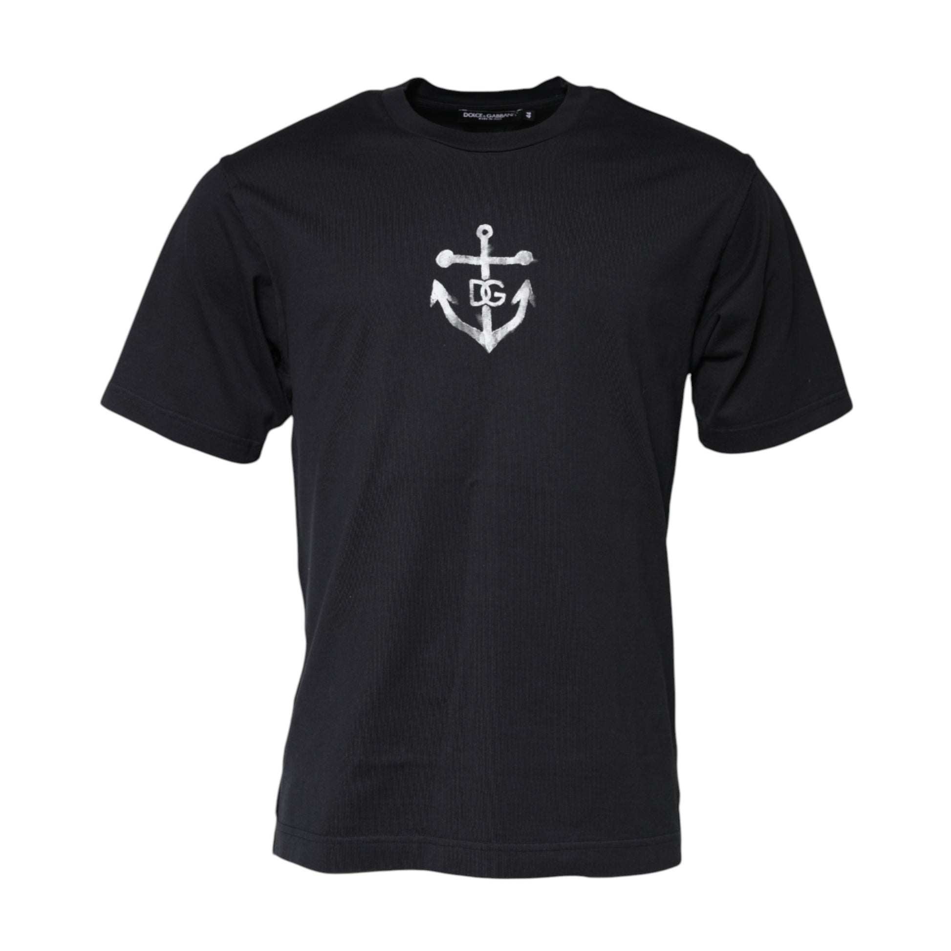 Black DG Anchor Print Crew Neck T-shirt