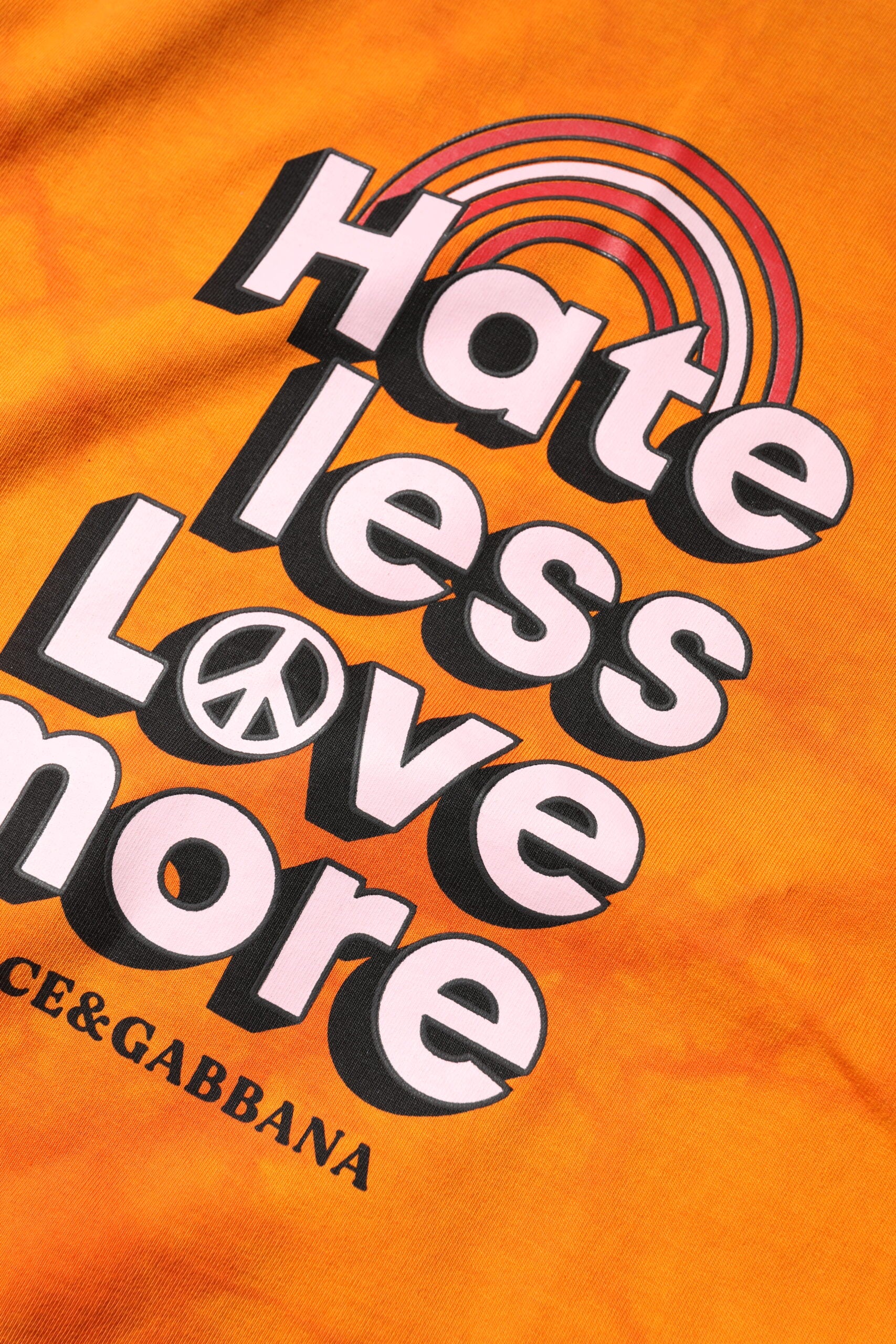 Orange Purple Printed Round Neck T-shirt