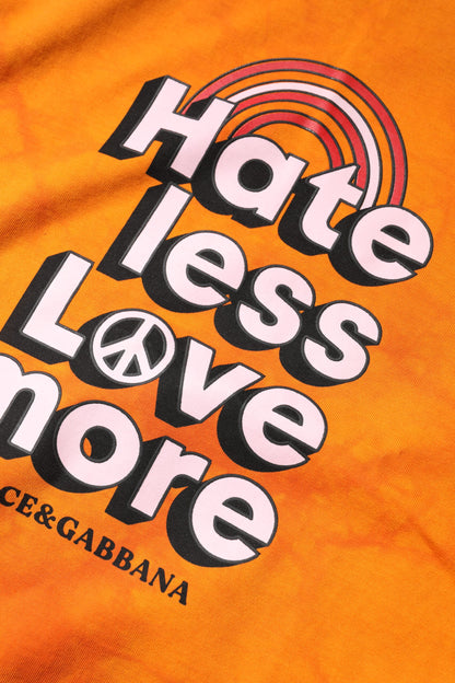 Orange Purple Printed Round Neck T-shirt